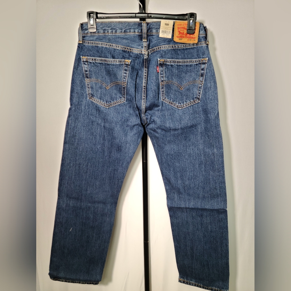 Levi's 505 Regular Fit Blue Jeans Men 33x30 NEW - Picture 2 of 3
